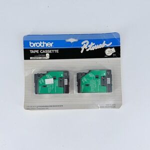 Brother P Touch TC-20 Tape Cassette Black on White 12mm 2 Pack